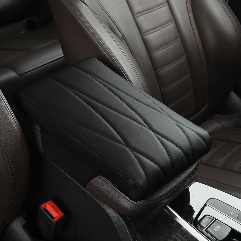 Nappa Leather Memory Foam Car Center Console Booster Cushion for Added Support - Tslaup