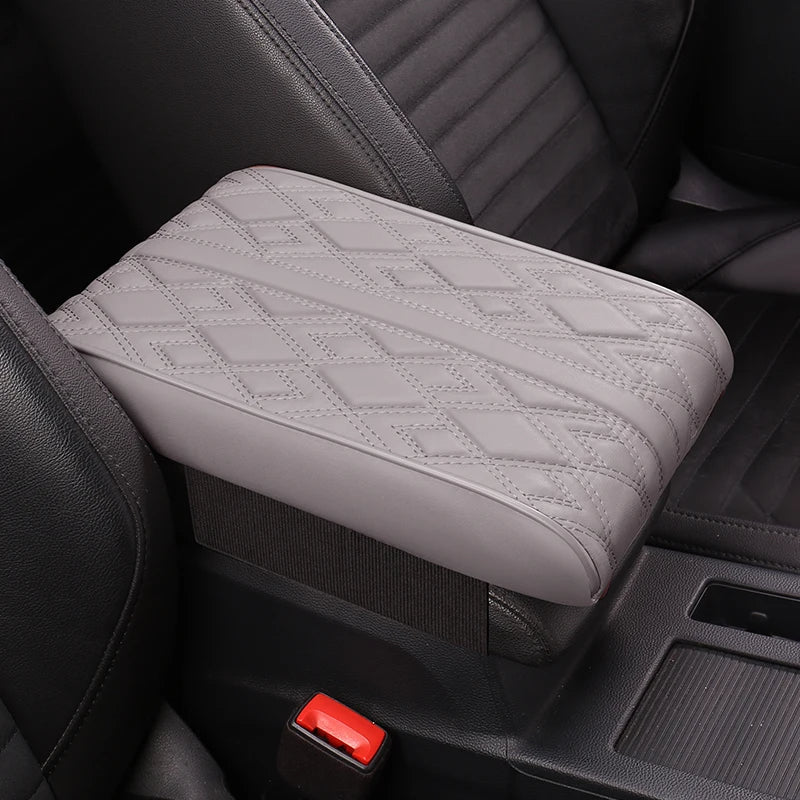 Nappa Leather Memory Foam Car Center Console Booster Cushion for Added Support 31*20*5cm - Tslaup