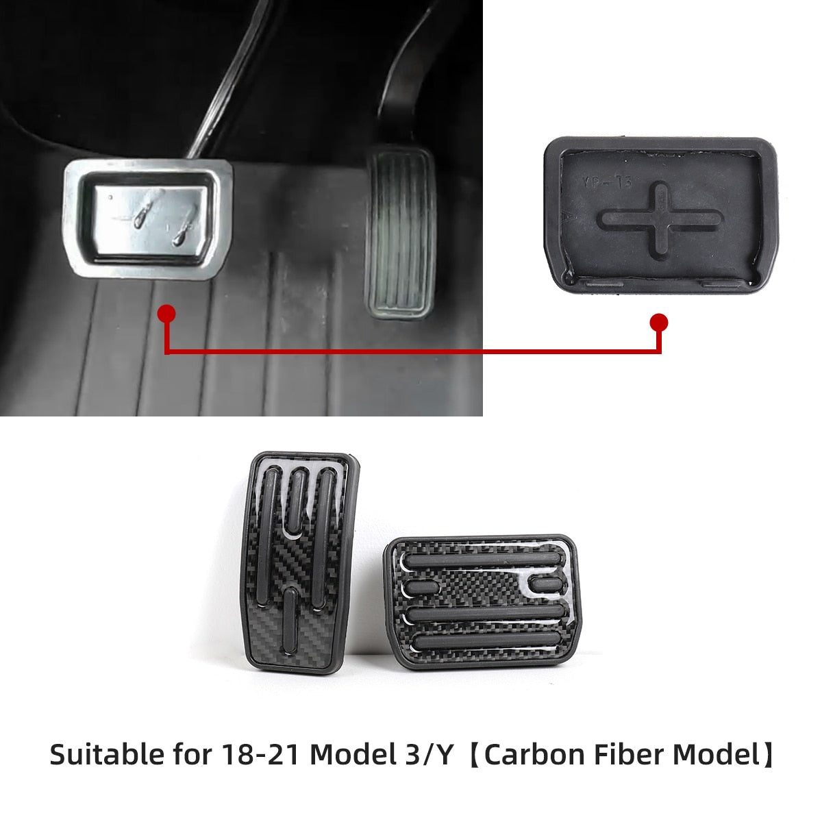 Tesla Model 3/Y Non Slip Performance Foot Pedal Pads Accelerator Brake Rest Pedal - Tslaup