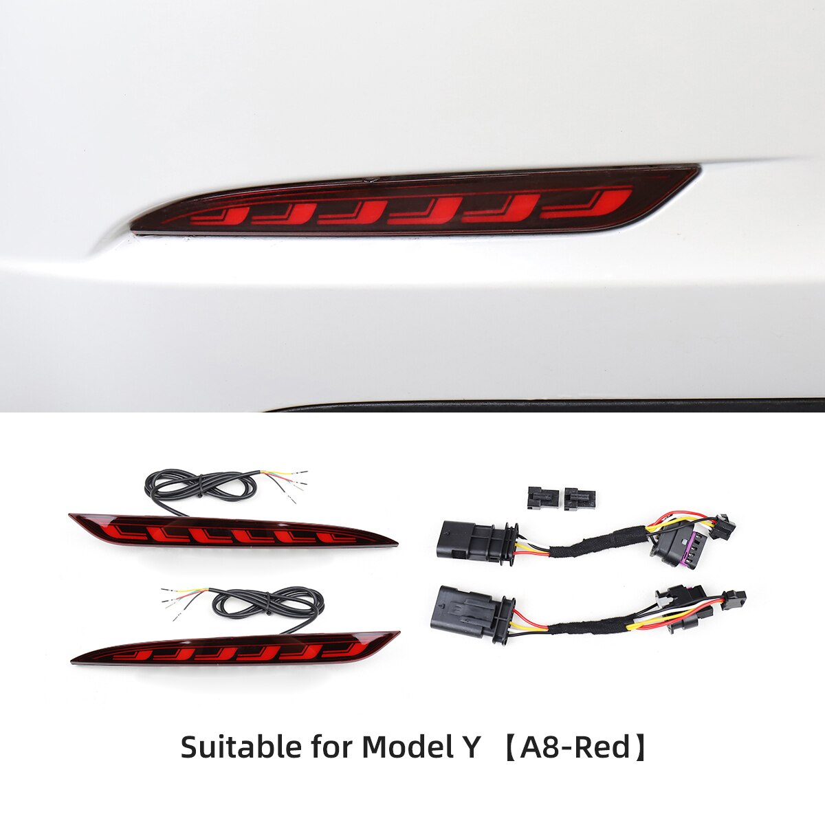 Tesla Model 3 Model Y 2022 Car Rear Bumper Light Running Turn Signal Indicators Lamp - Tslaup